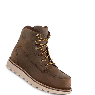 Red Wing Traction Tred Lite 6-inch Safety Toe Men's Waterproof Boots Brown | ZA 62EBC